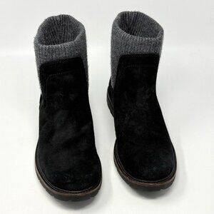 LL Bean East Point Boots Womens 10 M Suede Casual Pull On Ankle Boot Black